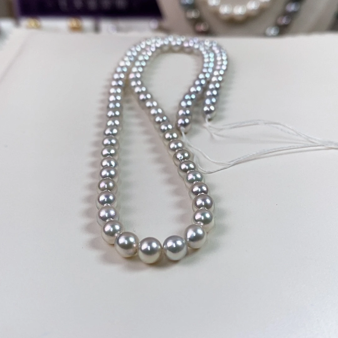 未镶嵌海水珍珠项链4-5mm日本真多麻海水珍珠项链（无调色）