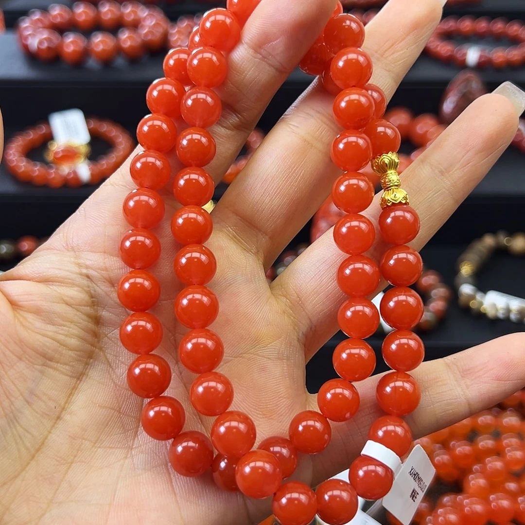 南红玛瑙项链银S925镶嵌