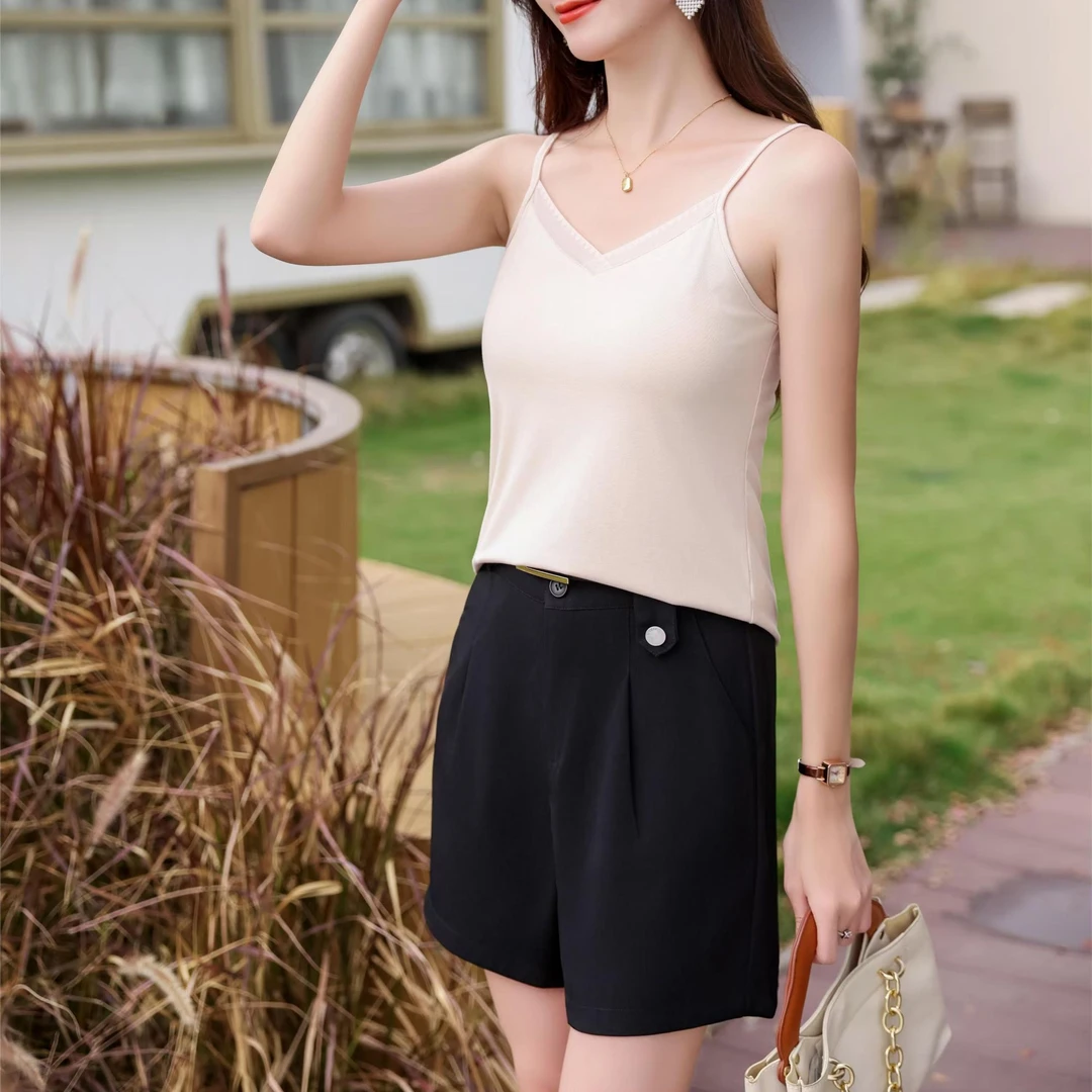 870 女士蕾丝V领时尚吊带背心-J