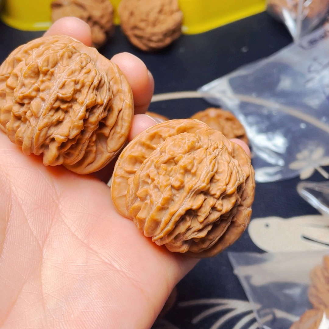 吊坠文玩核桃楼子一对