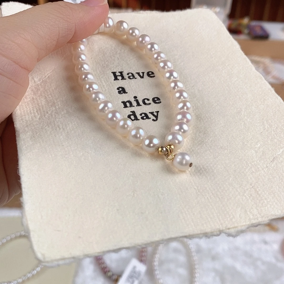 银S925镶嵌手绳淡水珍珠