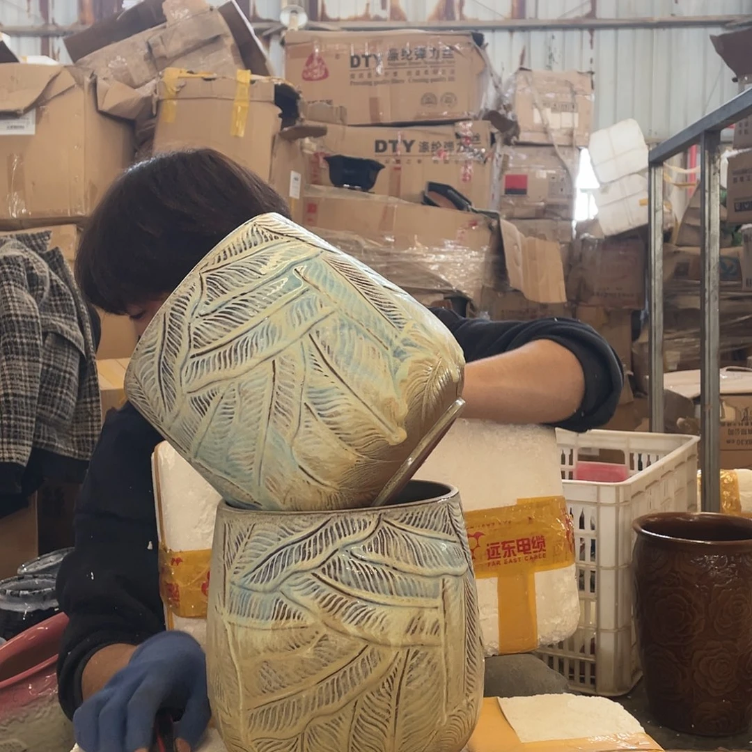 红陶宜兴陶瓷紫砂花盆