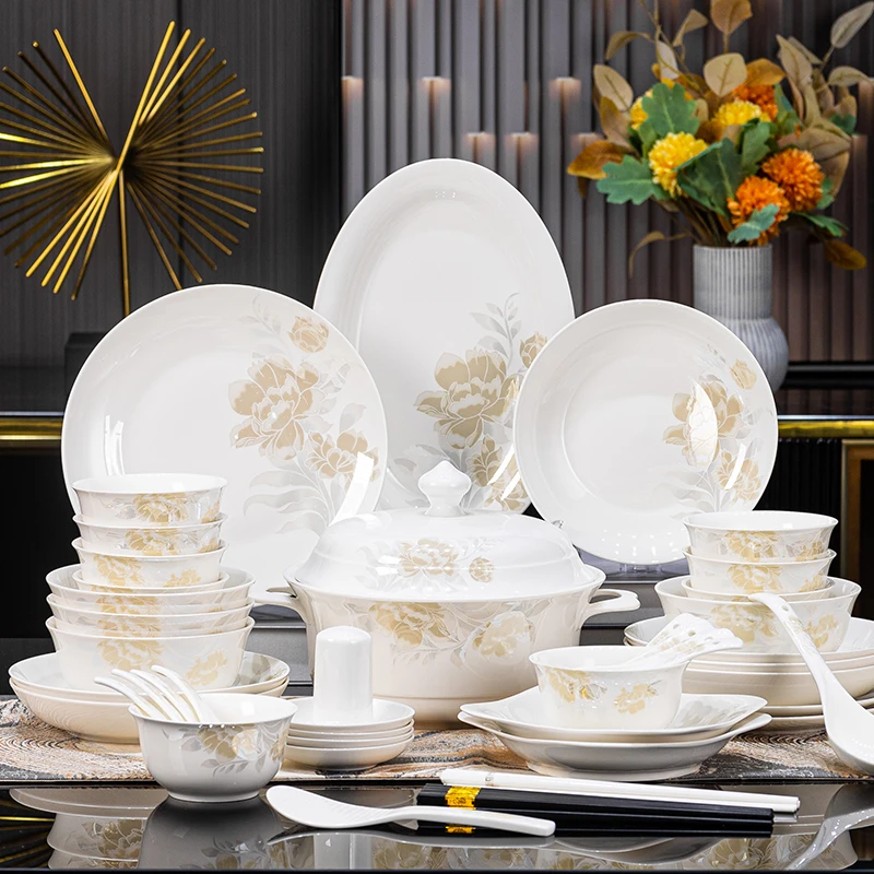 清雅名媛陶瓷餐具91件套