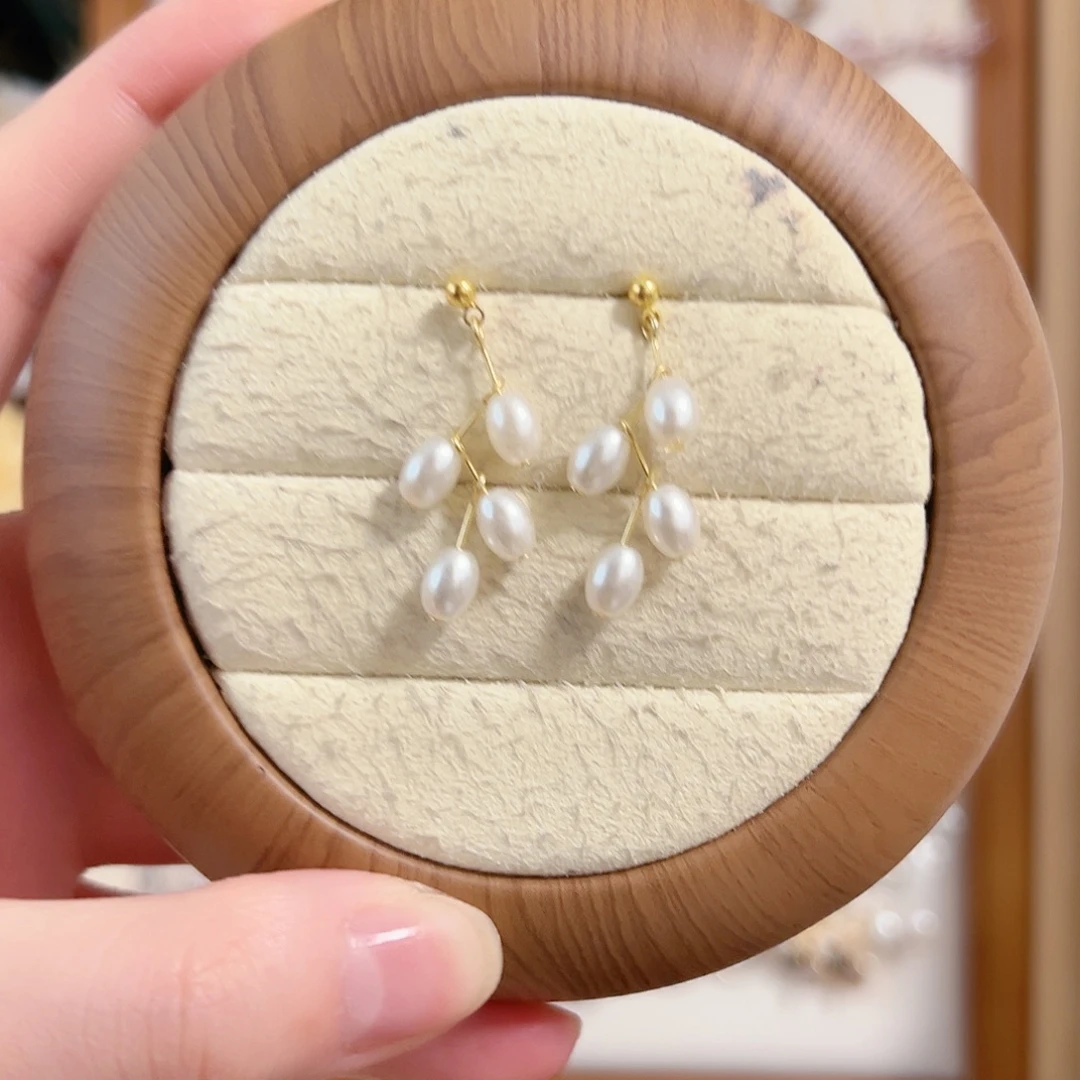 原创手作银S925镶嵌淡水珍珠