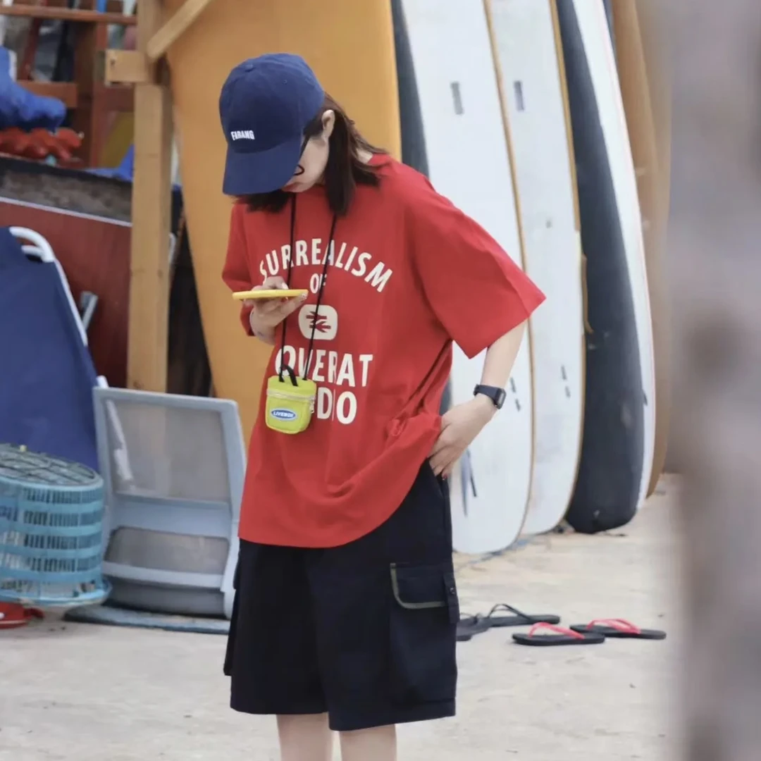 夏季复古字母印花短袖男女宽松休闲Cityboy纯棉T恤-2213