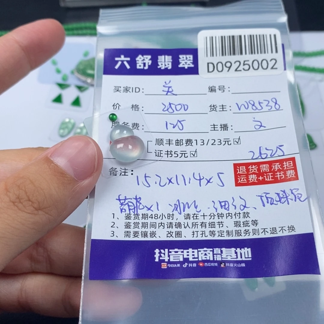 关****未镶嵌挂件翡翠D0925002