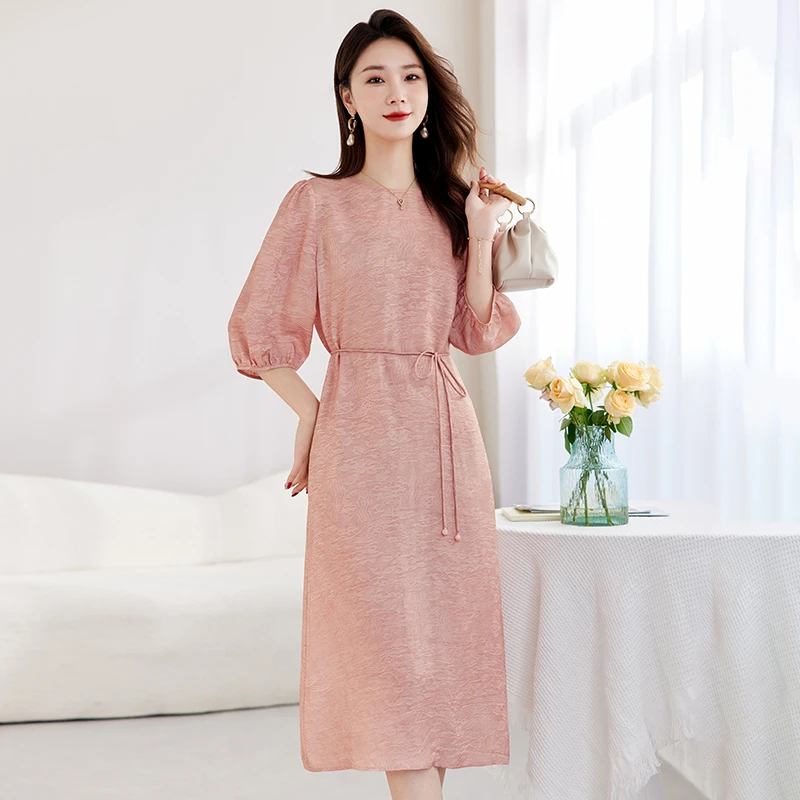 【敏洋纯】2025春夏新款桑蚕丝真丝气质轻奢女装连衣裙82599298
