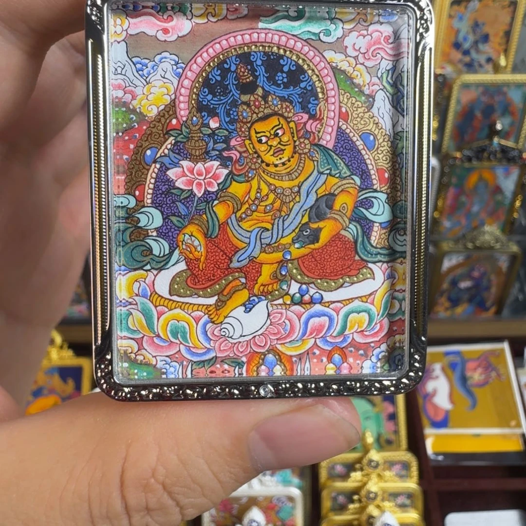 吊坠热贡黄财神唐卡