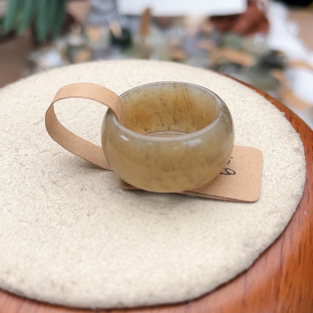 皮***粥和田玉戒指未镶嵌Q61糖墩墩19.2不退换