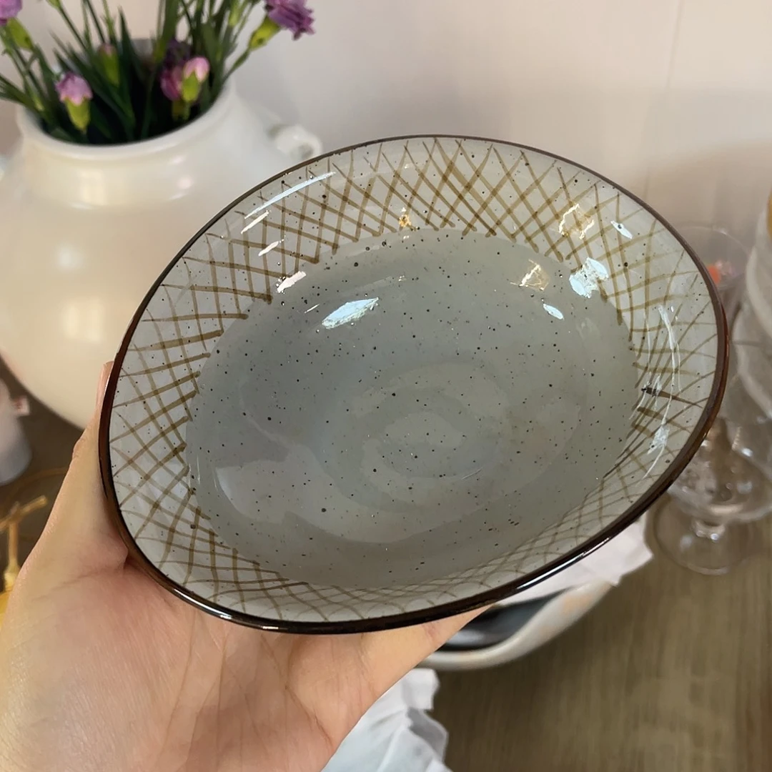 瓷片粗陶椭圆钵子来咯