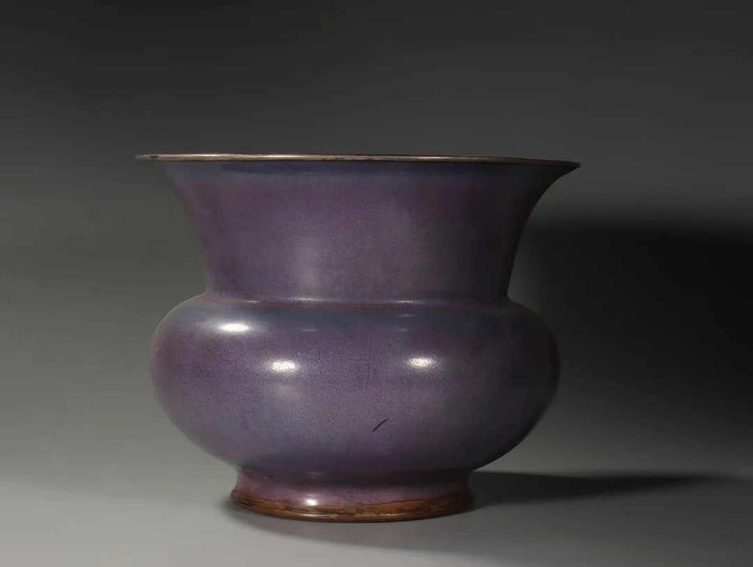 钧瓷渣斗包金 陶瓷