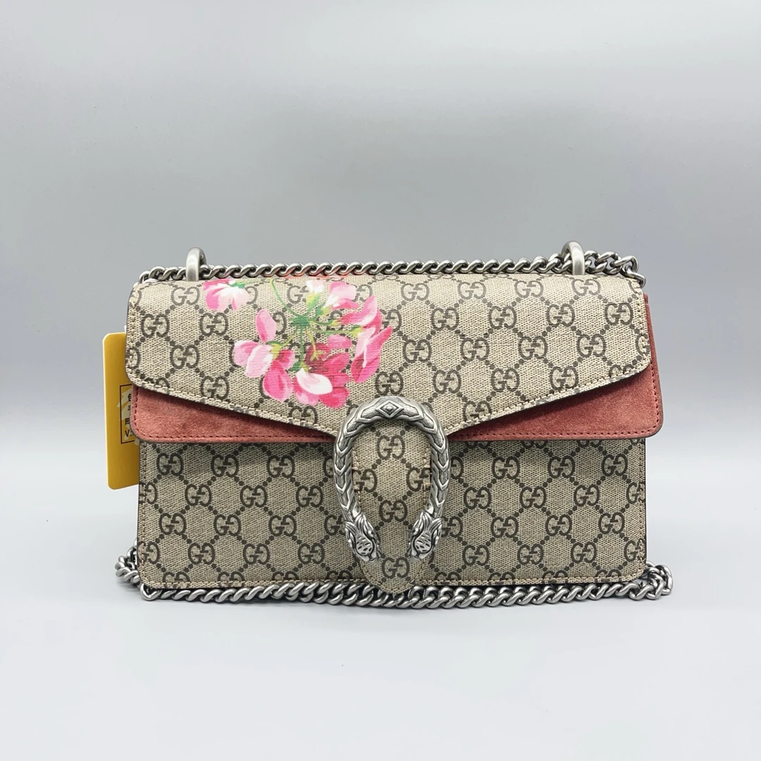 95新 GUCCI/古驰  老花花卉 酒神链条包 1671 6113