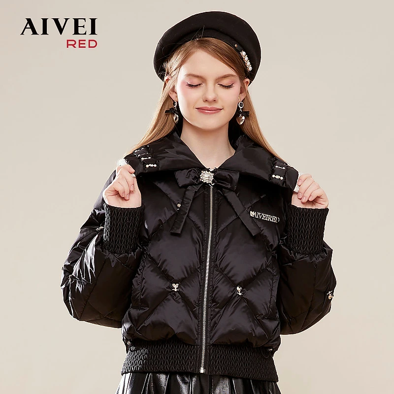 【蜜思仝】AIVEI艾薇年冬季新减龄小个子菱格面包羽绒服Q0660153
