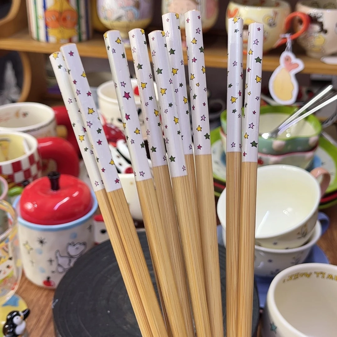陶瓷手柄款星星竹筷子 发无双