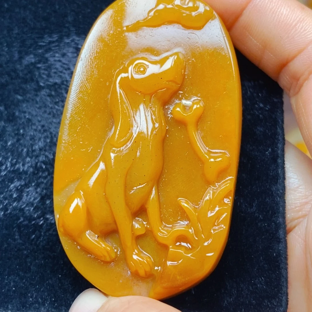 未镶嵌石英质玉（黄龙玉）吊坠(不含链)