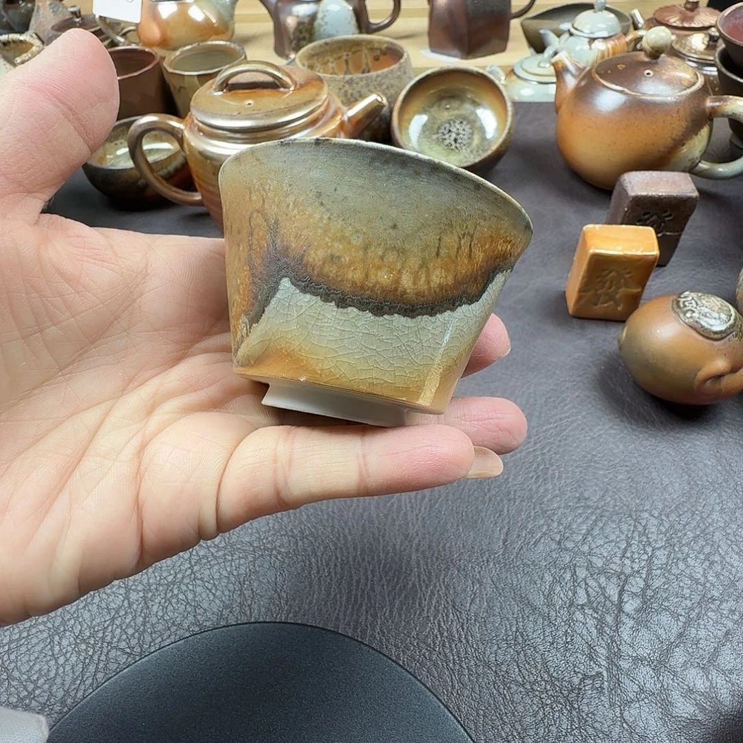 手工手作柴烧主人杯