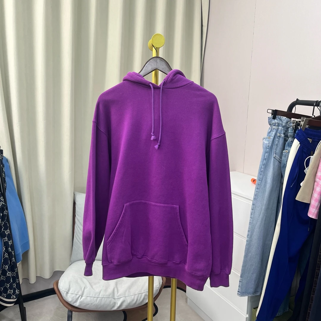 99新 Balenciaga/巴黎世家 紫色背后logo帽衫 XS码