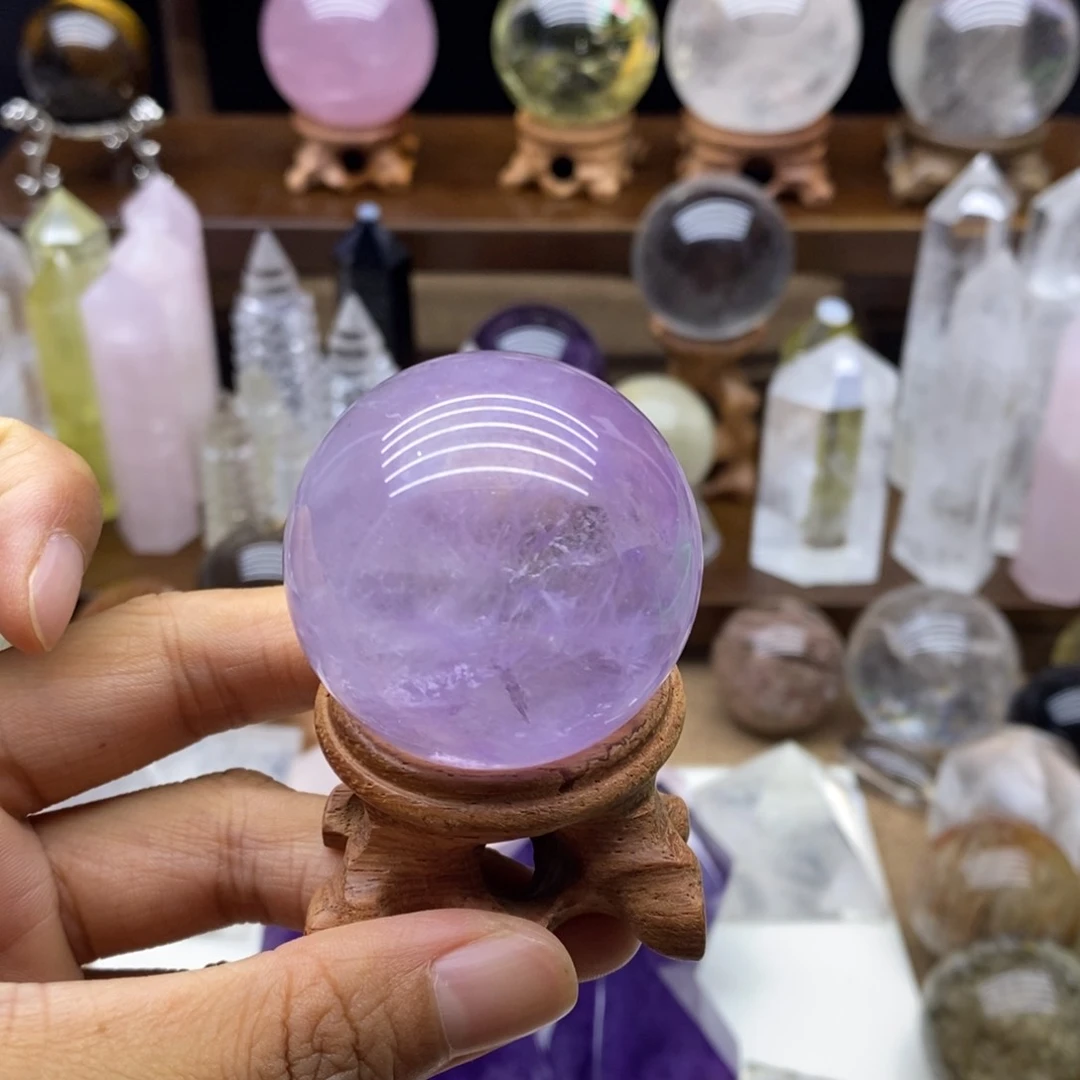 水晶摆件未镶嵌威**瑰天然紫水晶球3