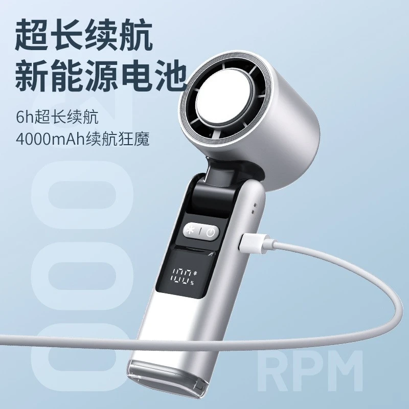 夏季新品100档高速便携风扇高速涡轮可折叠手持usb充电正宗偏光镜