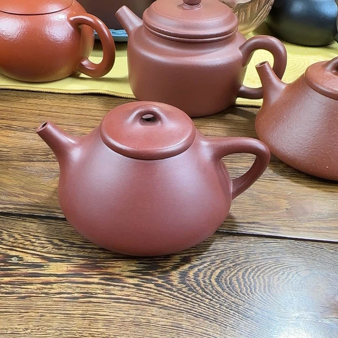 紫砂茶壶石瓢紫泥
