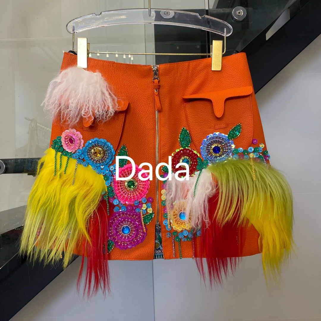Dada设计款新款重工个性款休闲时尚百搭洋气短裙C15679
