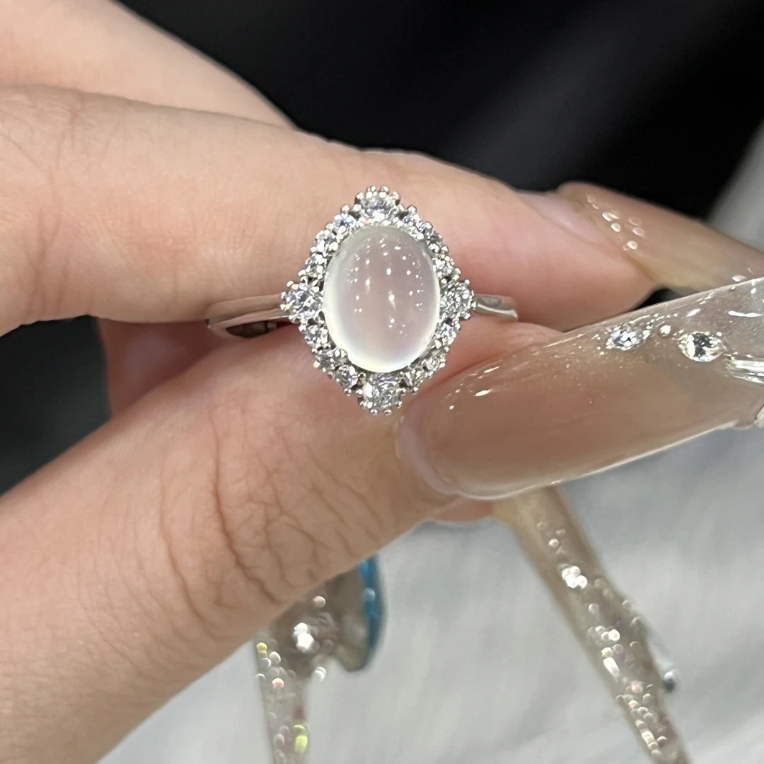 岫玉白冰s925银镶嵌