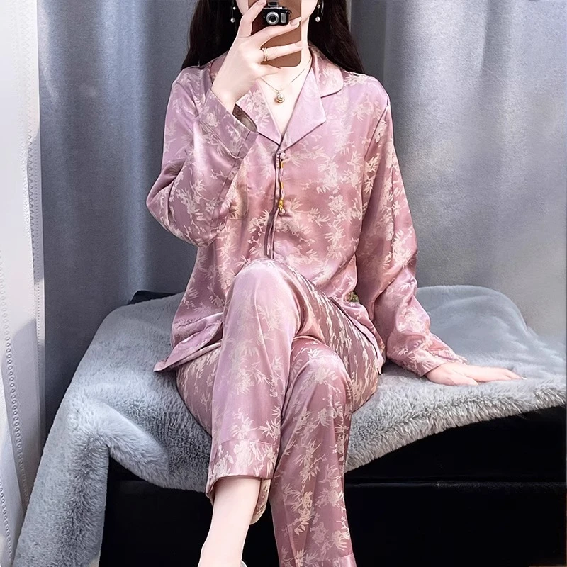 tpvl2025新款新中式中国风睡衣女春秋季提花高级感家居服套装长袖