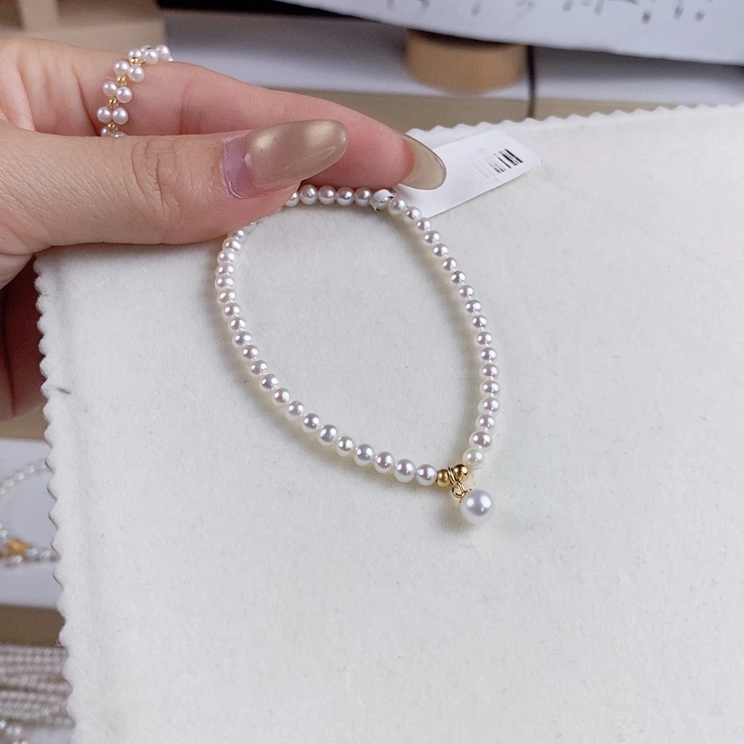 银S925镶嵌手绳淡水珍珠