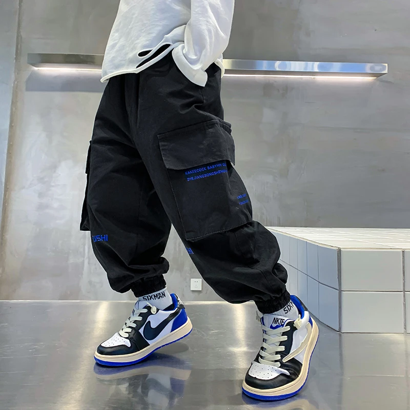 男童2025新款韩式潮流酷帅春秋工装裤中大童潮牌长裤休闲时尚裤子