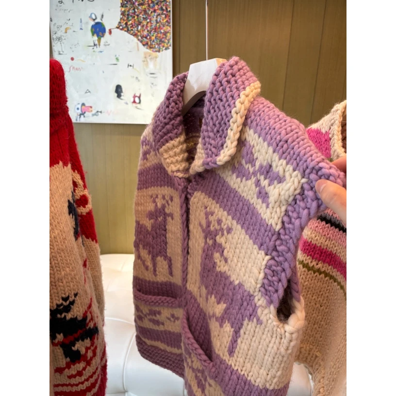 Danniel自制 retro1980s北欧手工香芋紫马甲 手工重磅款