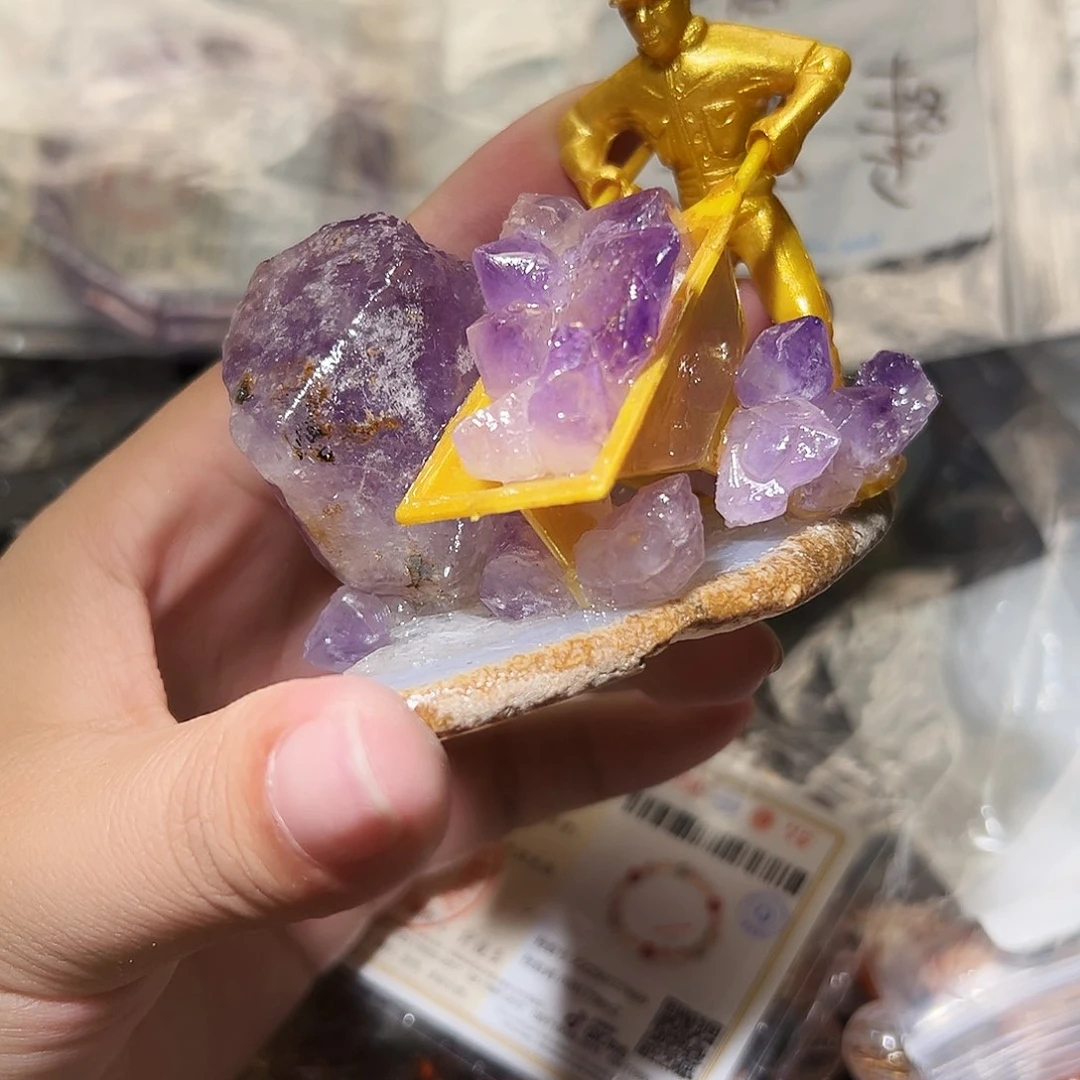 水晶手链未镶嵌紫水晶摆件