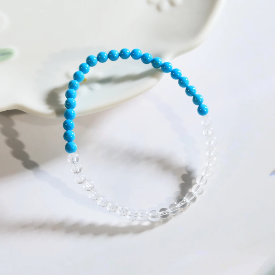 安曼博睡美人白水晶圆珠手串 约4-4.5mm XZ0402BZ