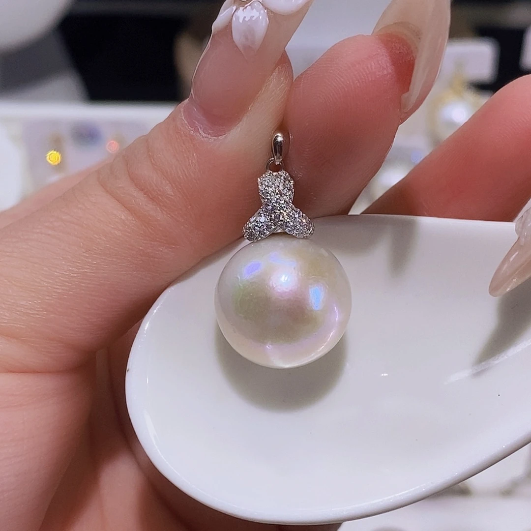 淡水珍珠颈饰银S925镶嵌K****?