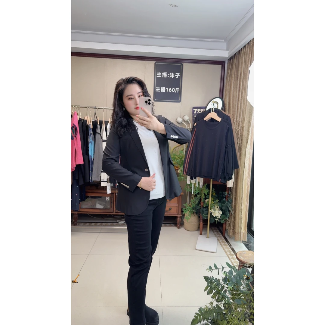 韩系明线装饰常规长袖西装西服商务休闲女士