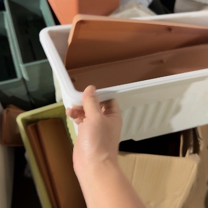 双拼菜盆4个白色带拖瑕疵