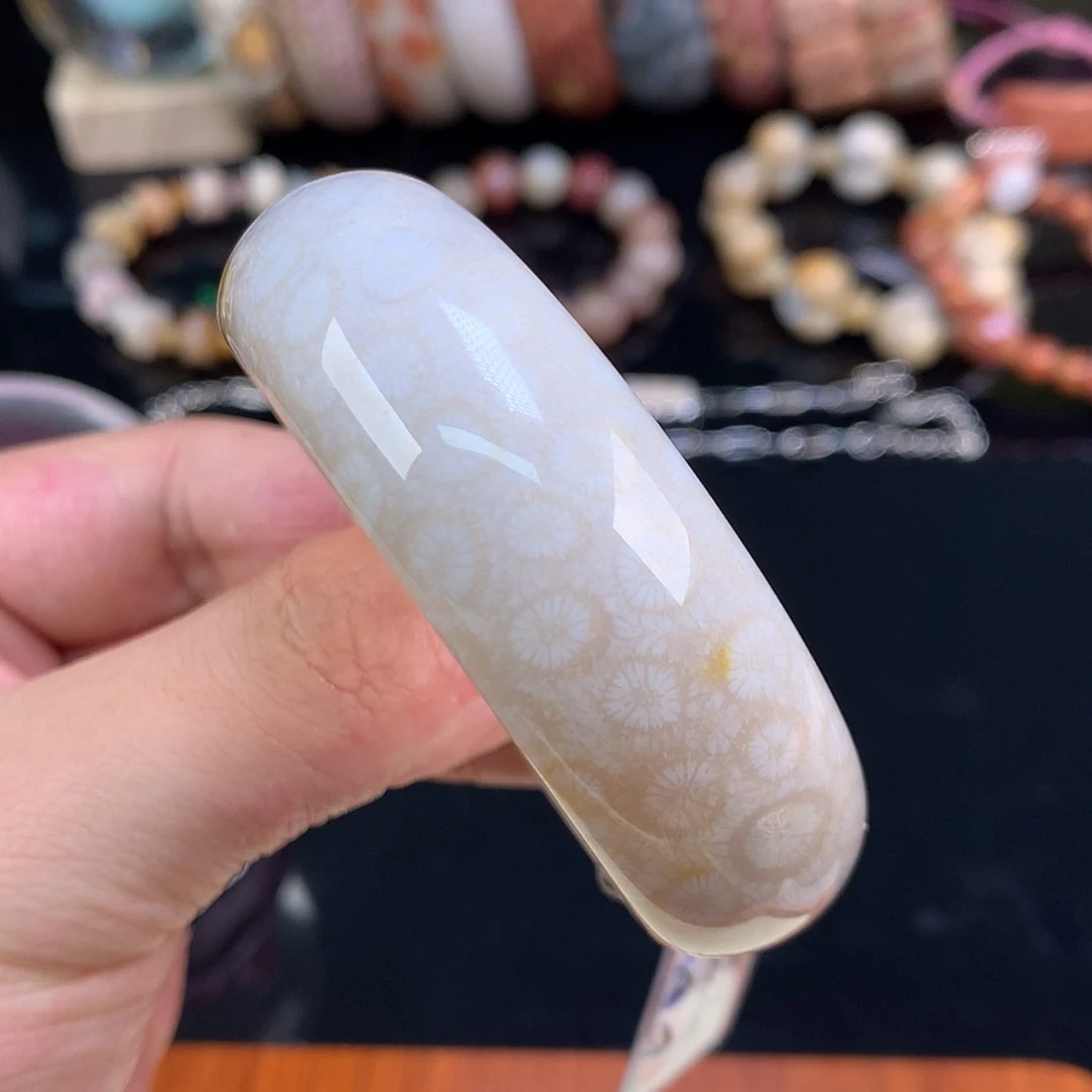 【闪购商品】颈饰未镶嵌硅化珊瑚（珊瑚玉）24号50.8圈嫩白冰