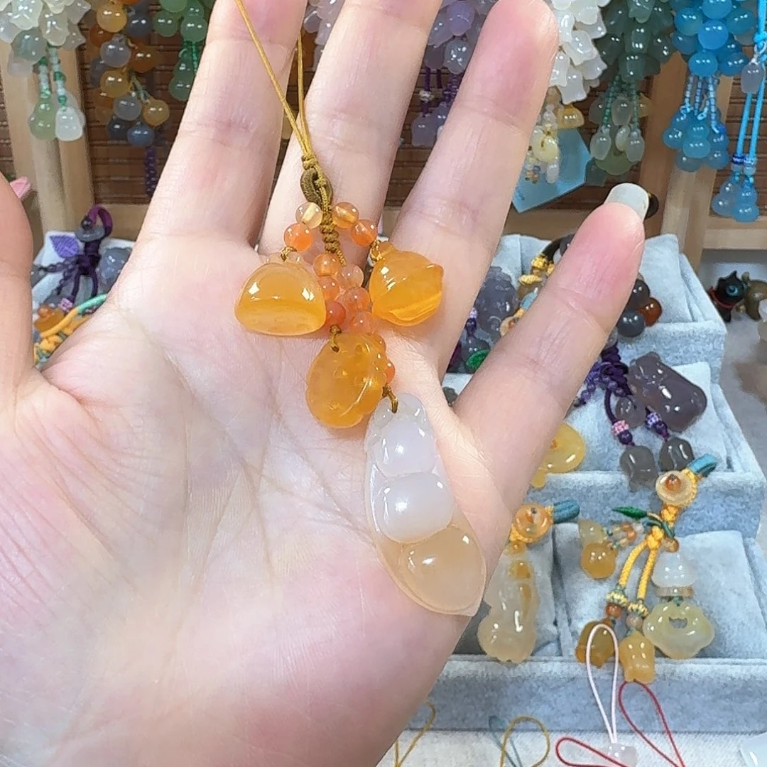 玛瑙/玉髓手机链包挂未镶嵌