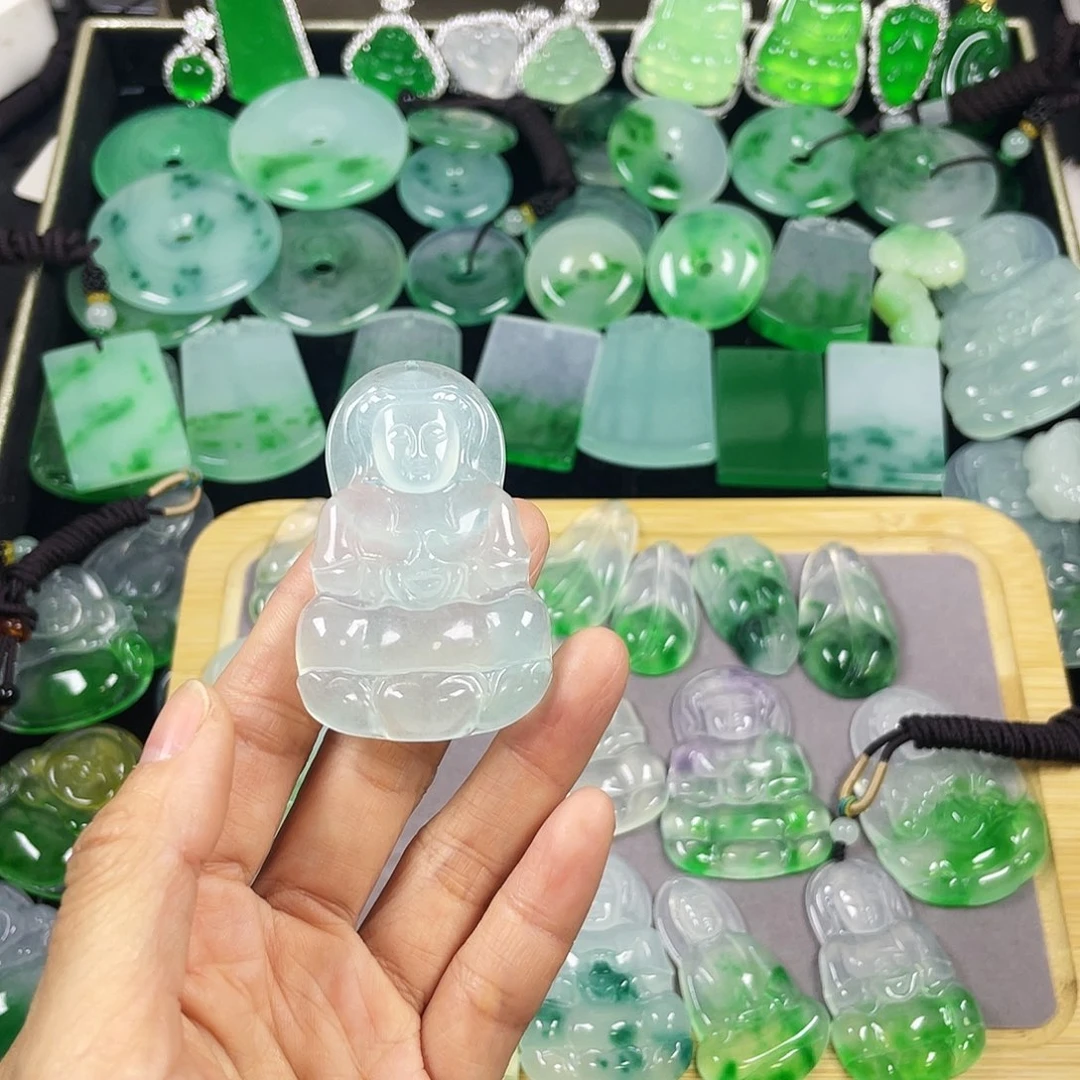 ᝰ***ꪝ翡翠未镶嵌颈饰吊坠