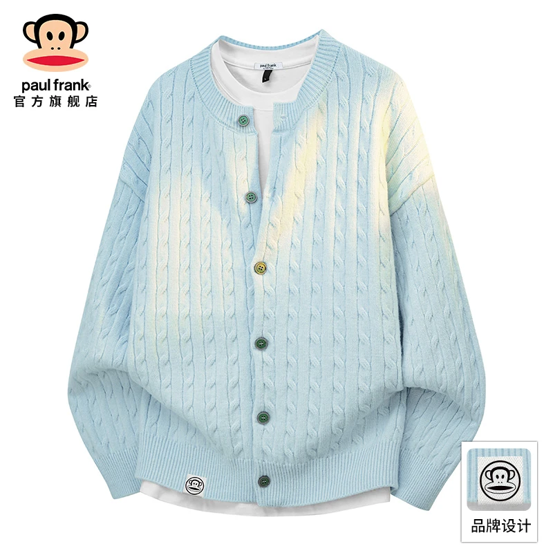 PaulFrank/大嘴猴潮流纯色长袖毛衣男秋季新款慵懒风保暖针织外套