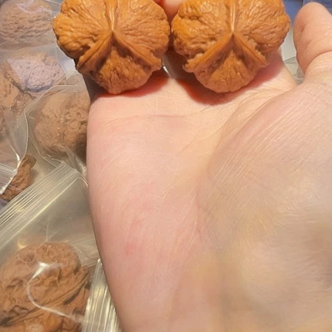 文玩核桃把件碟桩玉璧带彩41