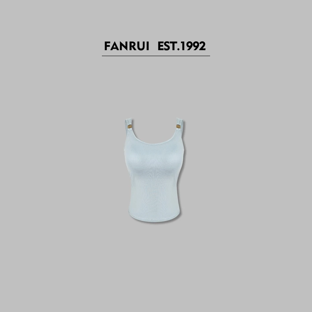 FANRUI/泛芮「夏日海盐 」纯色气质显瘦内搭无袖吊带女XY14791