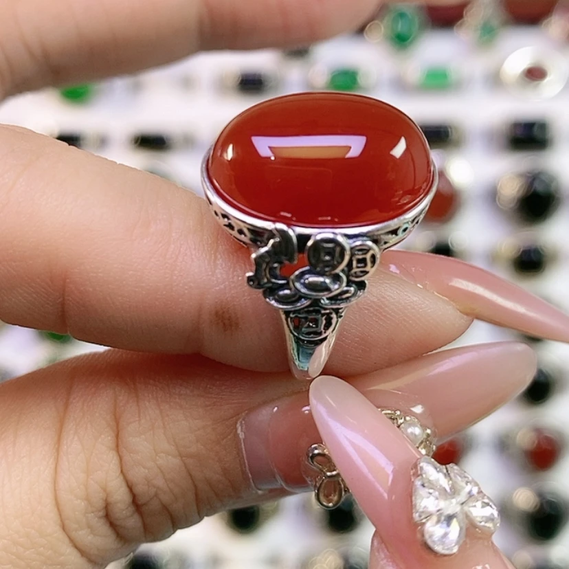 【闪购商品】银S925镶嵌戒指玛瑙/玉髓