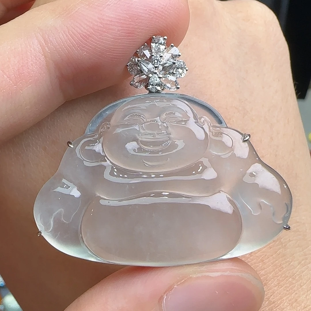 翡翠18K金镶嵌颈饰天然翡翠