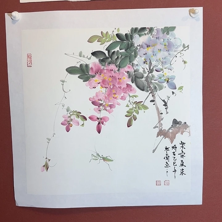 国画听兰老师花鸟