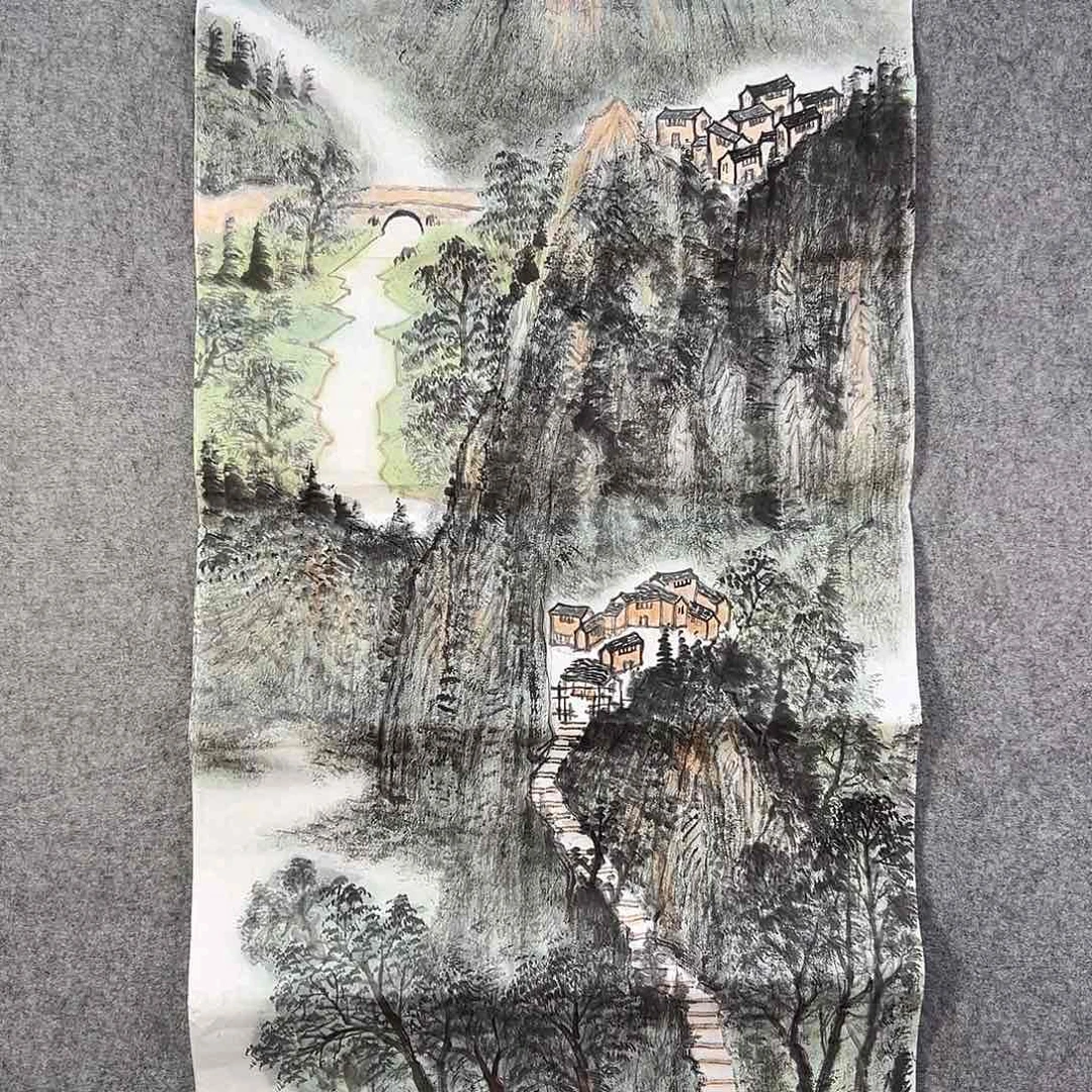 国画430 牡丹之花之叶的颜色与花色