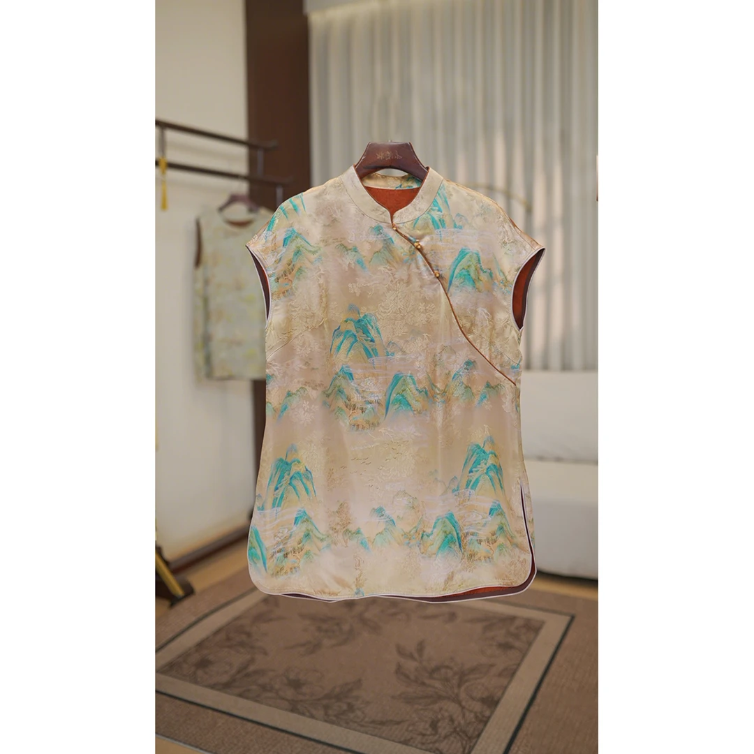 【江山图】新中式国风改良奥黛女夏小个子年轻款高级感上衣女