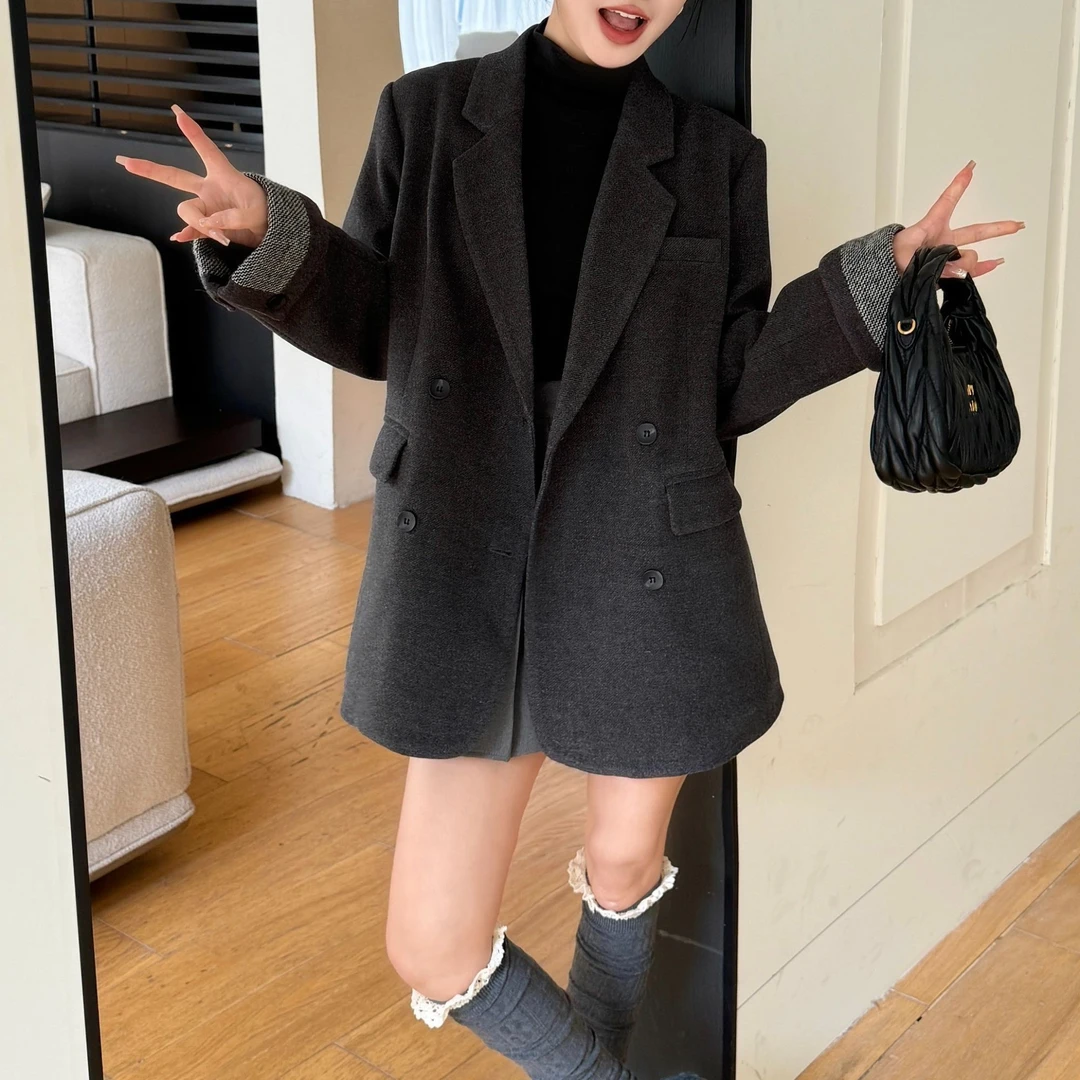 妮子严选冬季新款西装款羽绒外套82127