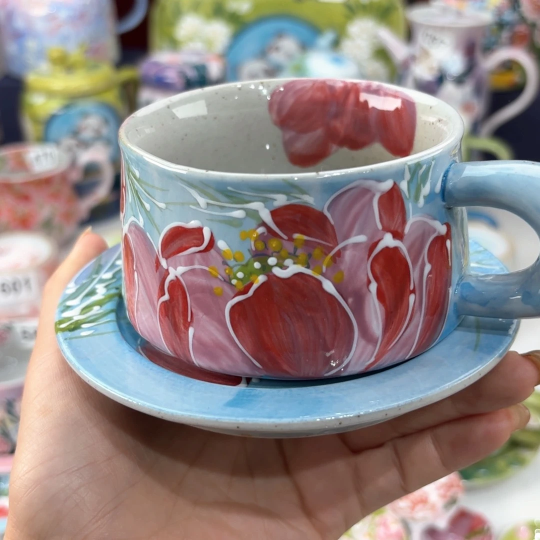 景德镇手绘高温釉下彩陶瓷茶具