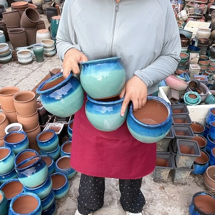 紫砂花盆口14高14瑕疵瑕疵