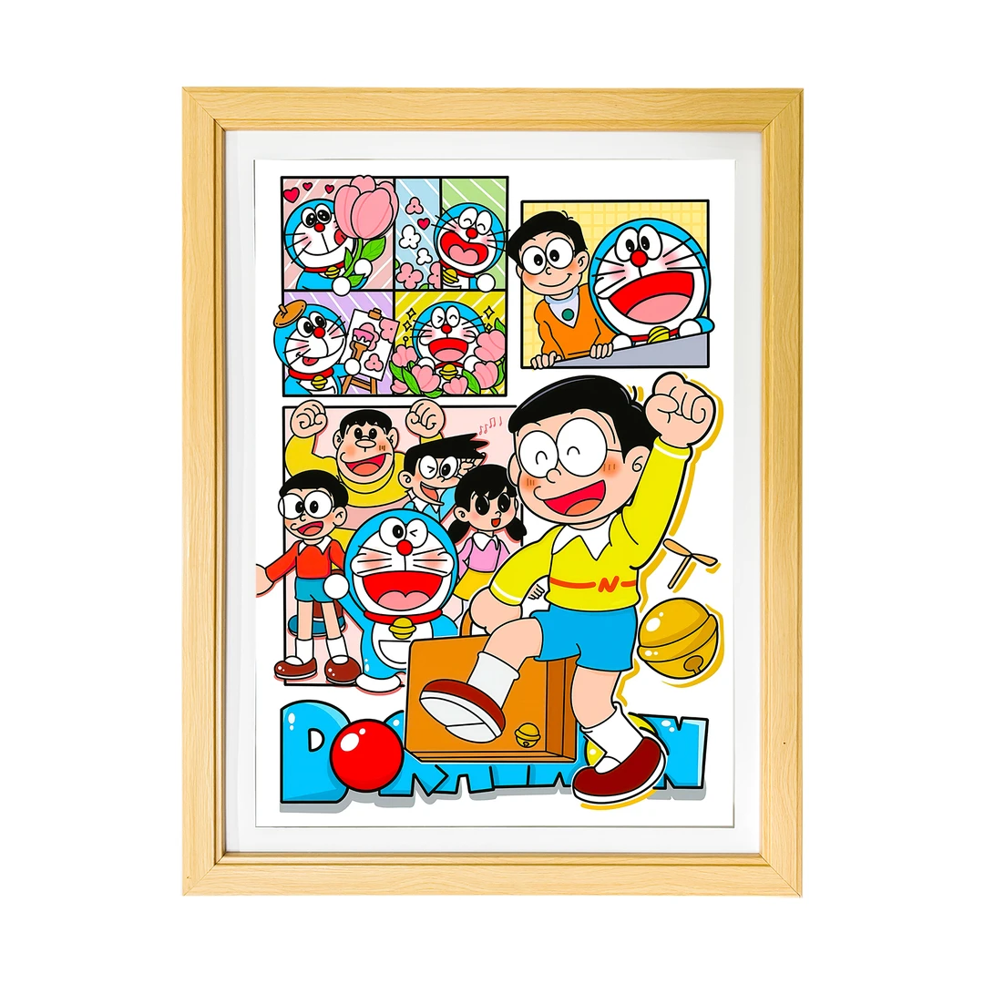 【哆啦A梦】DLA09哆啦A梦分镜插画立体镂空装饰画摆件